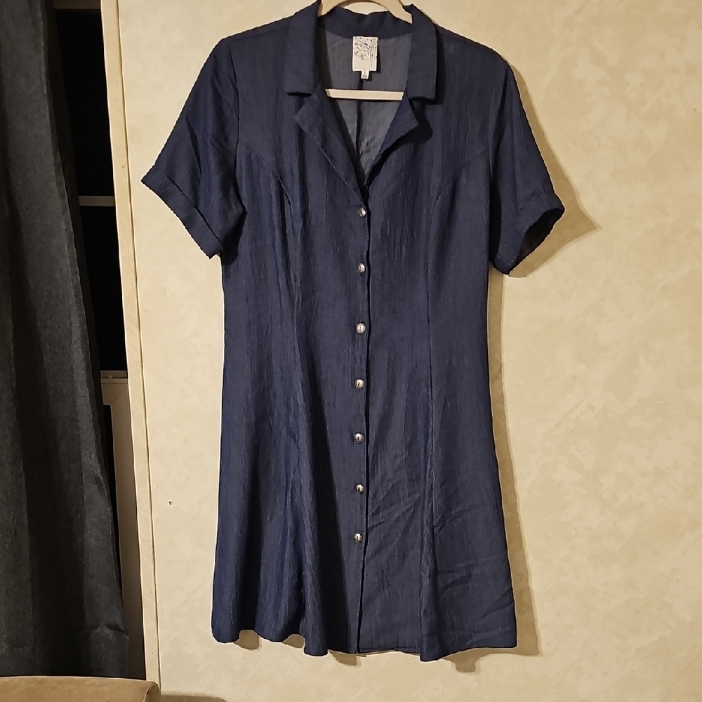 Chic Navy Short Sleeve Dress